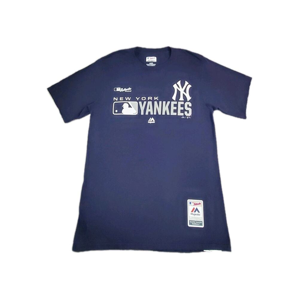 Majestic Men's NY Yankees T-shirt Sz S Blue Authentic Collection C30-68 - Picture 1 of 9